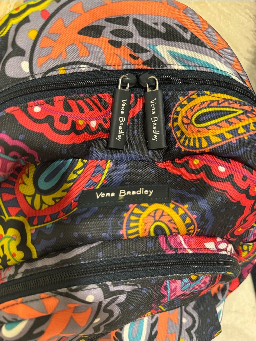 Vera Bradley Paisley pattern Mini Lighwright Backpack with Multicolor Accents